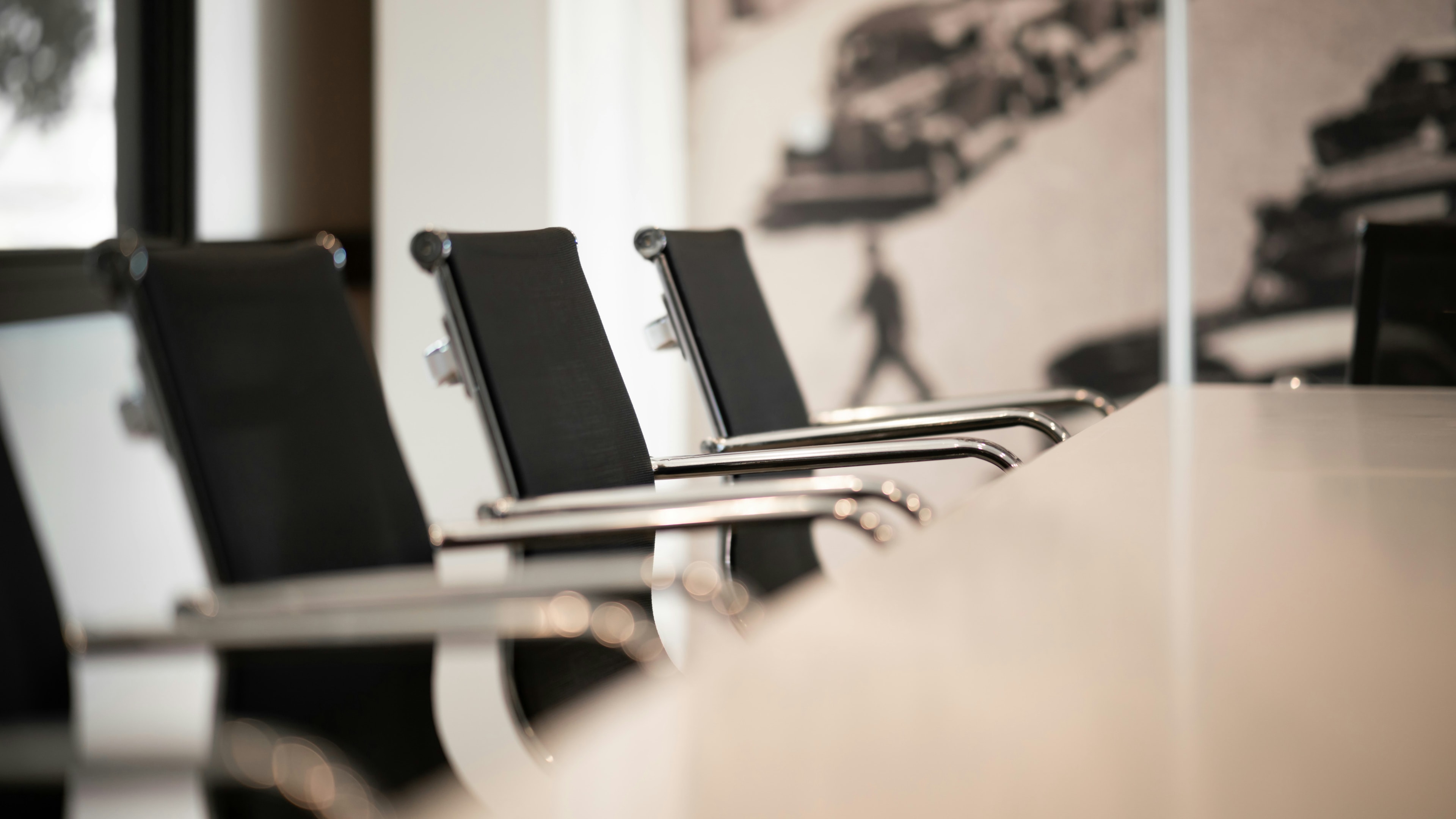 Professional boardroom meeting space
