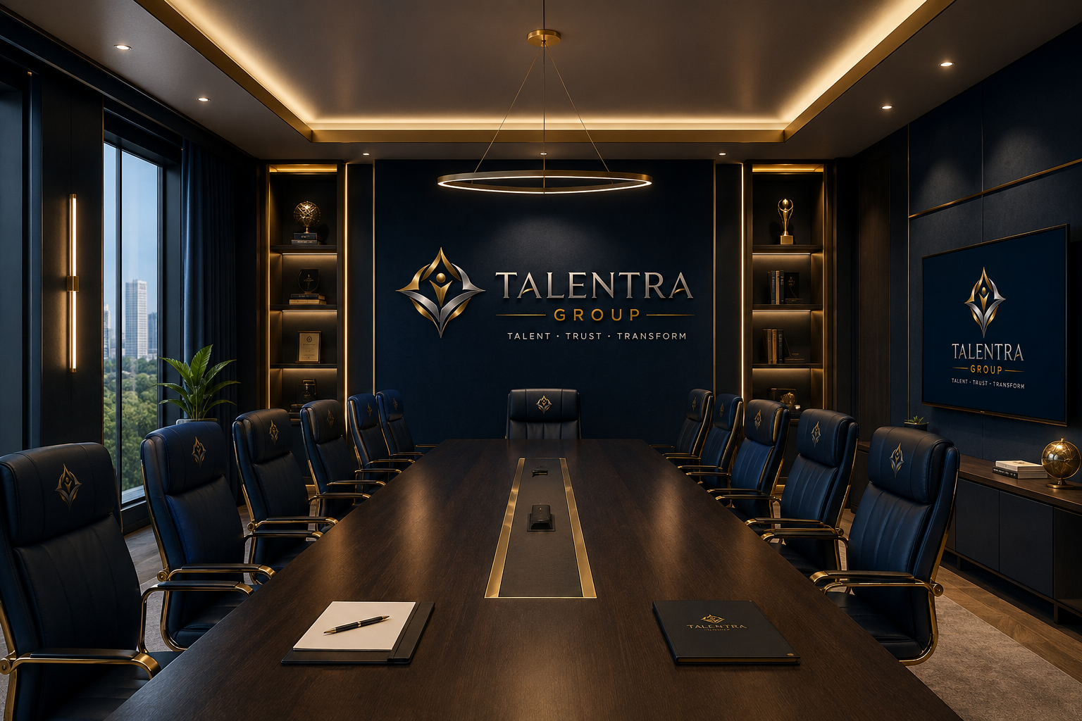 Modern boardroom conference room